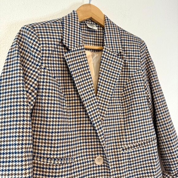 Vintage Blair Houndstooth Multicolor Blazer Size 6 Petite - Picture 1 of 9